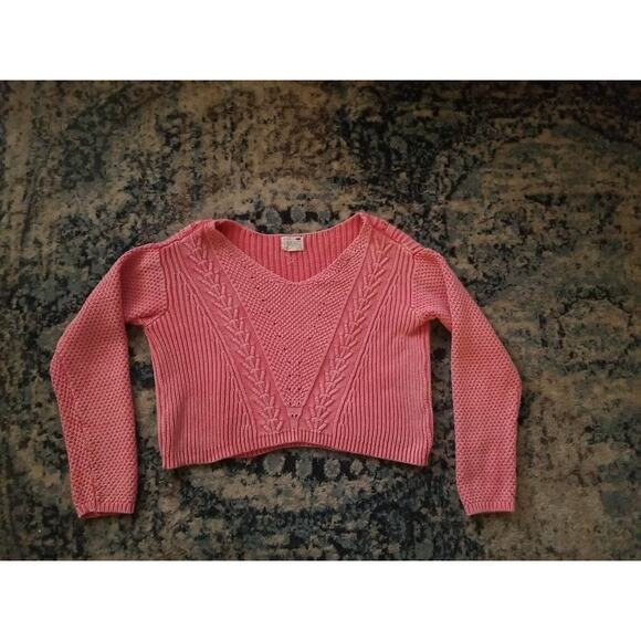 L.A. Hearts Women's Girls Sweater crop top Long Sleeve Knit Pink/Orange Size M - Picture 2 of 13